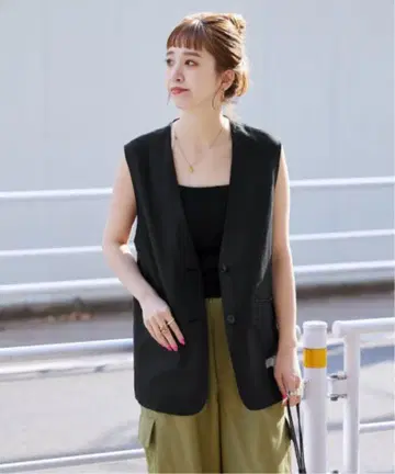 베이 세 재고 프렌치 린넨 베스트