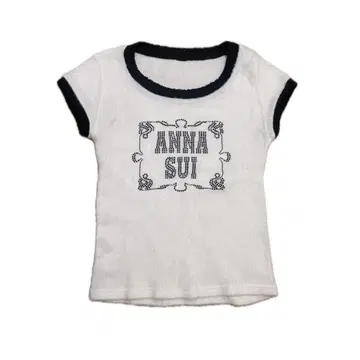 ANNA SUI 티셔츠 큐빅 y2k 헤이세이 퍼 소재
