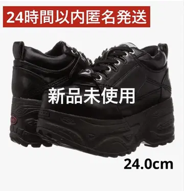 YOSUKE 281036 블랙 통굽 스니커즈 여성용 24.0cm
