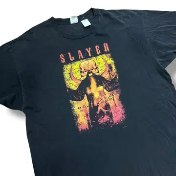 SLAYER 밴드 티셔츠 양면 프린트 엘살바도르 제