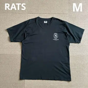RATS 빅 로고 양면 프린트 티셔츠 블랙 M 일본제