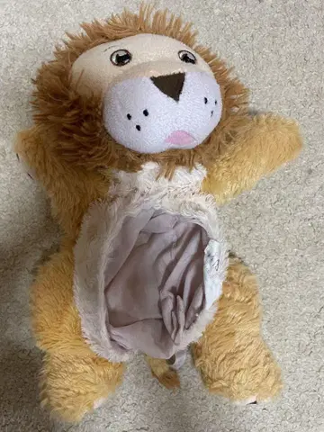배가 열리는 사자 프랑스 봉제 인형