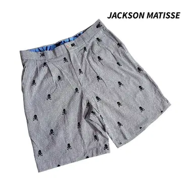 JACKSON MATISSE 스컬 자수 시어서커 소재 하프 팬츠 4662