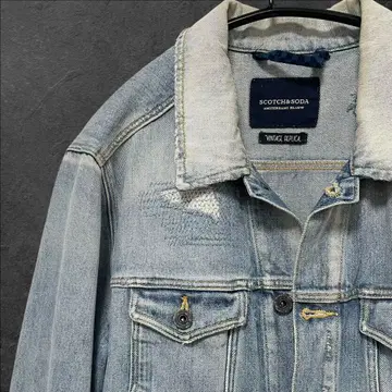 SCOTCH & SODA 데미지 가공 라이트 블루 데님 자켓