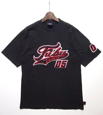 90s FUBU 후부 로고 티셔츠 XL 블랙