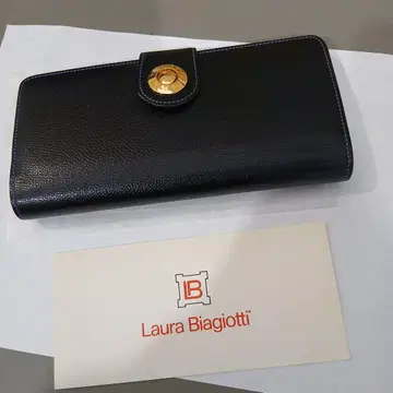 Laura Biagiotti 블랙 가죽 장지갑