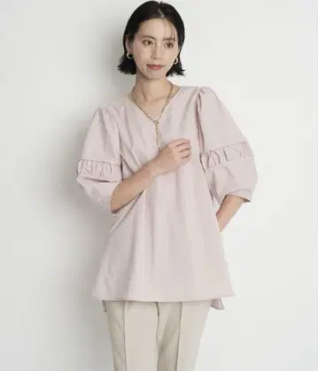 cadune 부드러운 소매 슬리브 블라우스