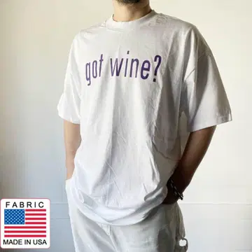새상품 90s got wine? 반팔 티셔츠 화이트 XL 패러디