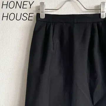 HONEY HOUSE 미디 스커트 타이트 슬릿 100% 모직 심플