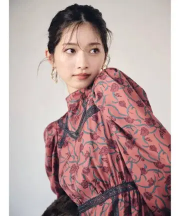 LILY BROWN 꽃무늬 라인 원피스 오렌지 0