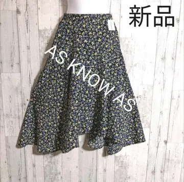 새상품 AS KNOW AS 꽃무늬 A 라인 롱 스커트 FREE