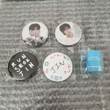 BTS JIN 진 캔뱃지 캡슐 토이 스탬프 5개