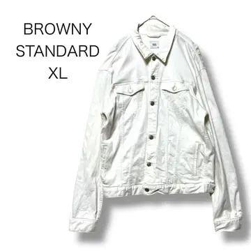 브라우니 스탠다드 데님 자켓 G 자켓 XL 긴팔 화이트 무지