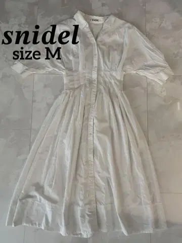 SNIDEL 화이트 셔츠 원피스 반팔 5부 소매 페티코트 원피스 포함