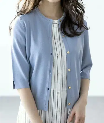 anySIS 접촉 냉감, UV 차단, 세탁 가능한 하프 슬리브 가디건