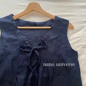 nano universe 린넨 100% 슬리브리스 블라우스