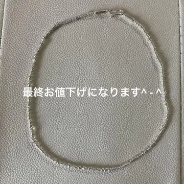 카렌 실버 조약돌 모양의 평평한 원형 비즈 목걸이 42cm