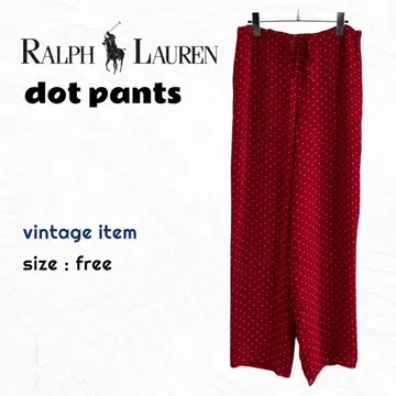 Ralph Lauren 도트 이지 팬츠 / 와이드 실크 구제 의류