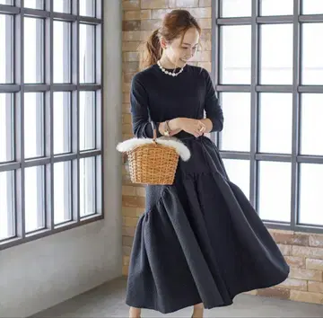 Bluelea 자카드 스커트 34 BLACK