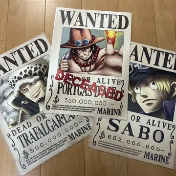 원피스 WANTED 포스터 3장 세트