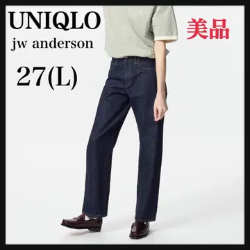 유니클로 JW 앤더슨 스트레이트 청바지 네이비 사이즈 27(68.5)