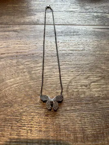 초기 Lynch Silversmith 버터플라이 초커 목걸이