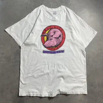 90년대 USA제 SALT LICK 돼지 재미있는 빈티지 T-셔츠