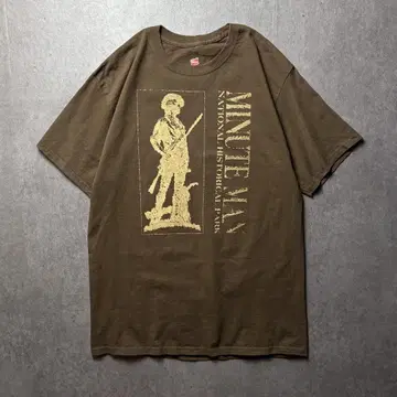 Hanes 미니트맨 미국 독립 전쟁 국립 공원 밀리터리 브라운 L