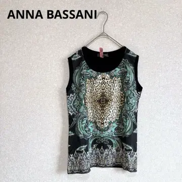 ANNA BASSANI 이종 소재 절개 탱크탑 레이온 이탈리아제 M