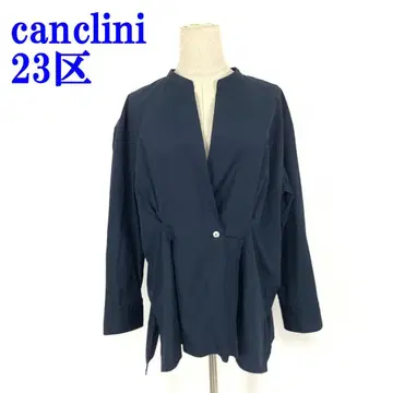 칸크리니 23구 노카라 셔츠 네이비 면 100% 46 C3614