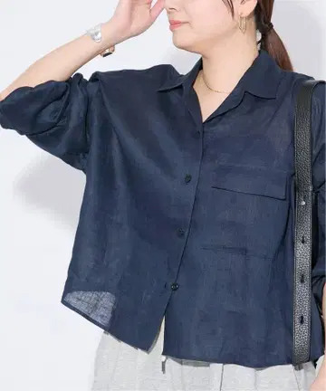 린넨 레귤러 롤업 셔츠