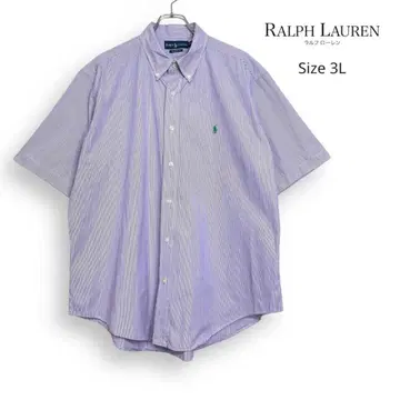 RALPH LAUREN 랄프 로렌 스트라이프 반팔 셔츠 3L