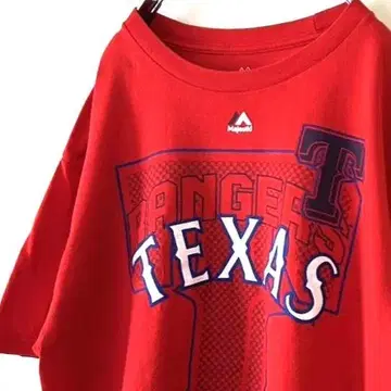 마제스틱 MLB 텍사스 레인저스 티셔츠 L 레드 빨간색 구제 의류