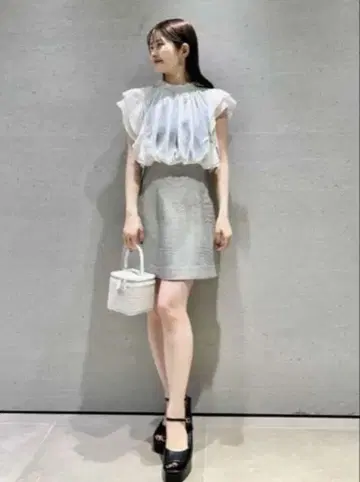 snidel 시어 도킹 미니 원피스 그레이 사이즈 0