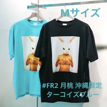 FR2월 복숭아 오키나와 한정판 터콰이즈 블루 티셔츠 M