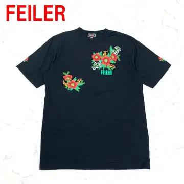 A6422 페이러 반팔 티셔츠 면 프린트 유니섹스 블랙 F
