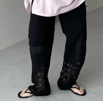 wee9s 빈티지 라이크 레이스 팬츠 블랙 택 포함 새상품