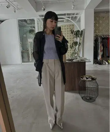 아메리 아메리 MEDI LOW WAIST STRAIGHT PANTS