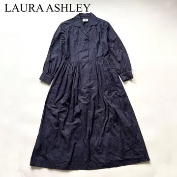 LAURA ASHLEY 페이즐리 올 패턴 롱 원피스 플레어 드레스