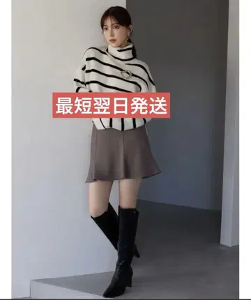 snidel 헴 플레어 스카 쇼 SWFP235143 모카 0