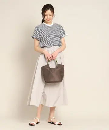 짐플렉스 로고 자수 보더 티셔츠