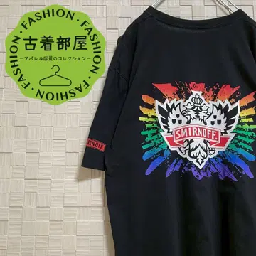 스미노프 기업 티셔츠 술 빅 프린트 블랙 검정 L SMIRNOFF