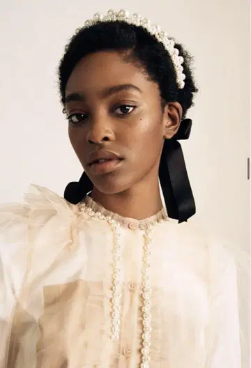 미사용 새상품 퍼프 슬리브 튤 블라우스 Simone Rocha x H&M