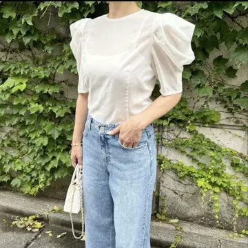 cygne 시스루 반팔 상의 Mari 화이트 1