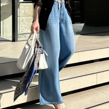 라이트 블루 데님 와이드 레그