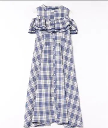 tocco closet 백 레이스업 체크 무늬 원피스