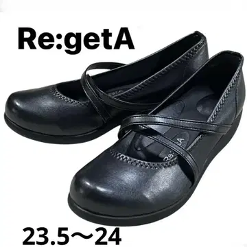 시착 정도! 일본제 Re:getA 펌프스 웨지솔 블랙 23.5~24