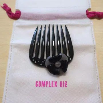 콤플렉스 비즈 빗 블랙 플라워