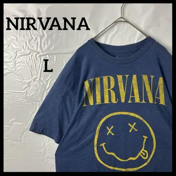 밴딩 티셔츠 NIRVANA 닐바나 니코짱 블루 빈티지 00s