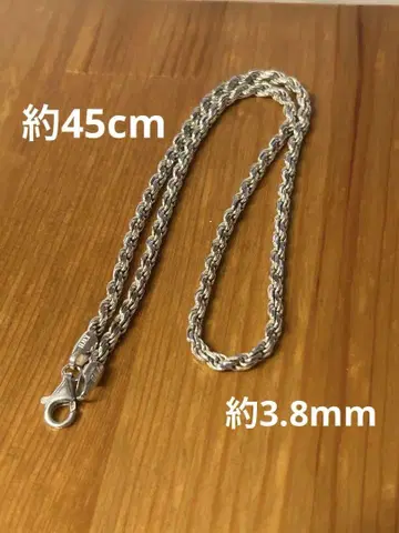 실버 925 프렌치 로프 체인 약 45cm 하와이안 주얼리 이탈리아제